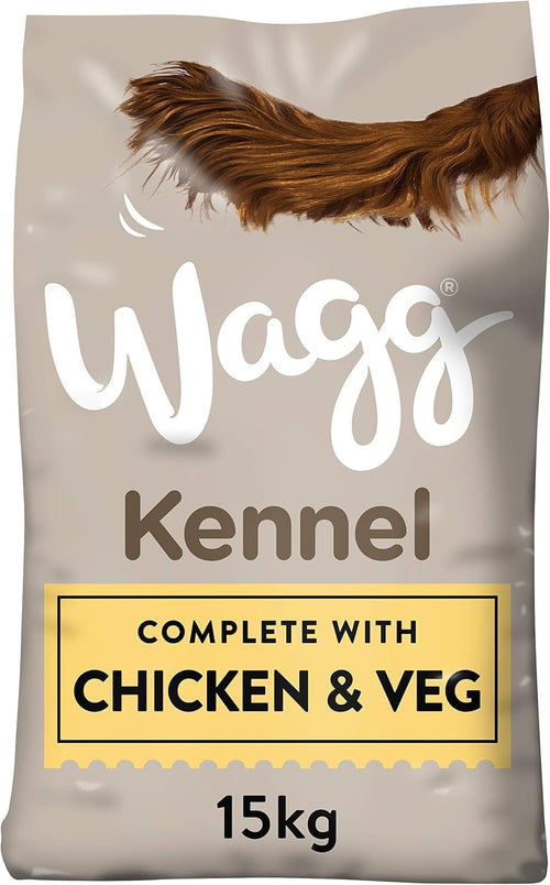 Wagg Kennel Complete Dry Adult Dog Food Chicken & Veg 15kg - Meaty Ingredients Come 1st
