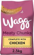 Wagg Meaty Chunks Complete Dry Adult Dog Food Beef 2.5kg (Pack of 4) - Meaty & Delicious