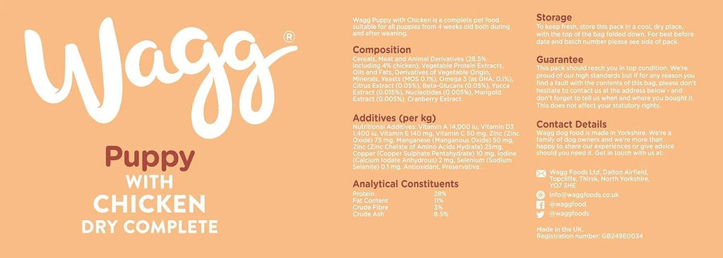 Wagg Complete Puppy Dry Dog Food Turkey & Rice 12kg - For Growing Puppies