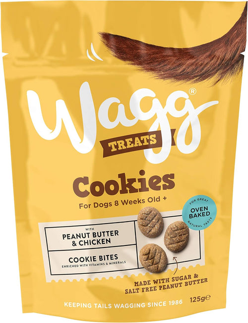 Wagg Cookie Bites Peanut Butter & Banana Dog Treats 125g (Pack of 7) - Oven Baked